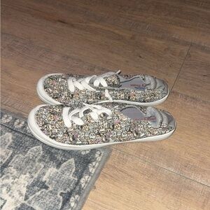 BOBS from Skechers Women's Patterned Sneakers - Gray and White